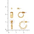 thumbnail image 6 of Believe by Brilliance Women's 14kt Yellow Gold Plated 3-Piece Earring Set (Stud & Hoop), 6 of 6