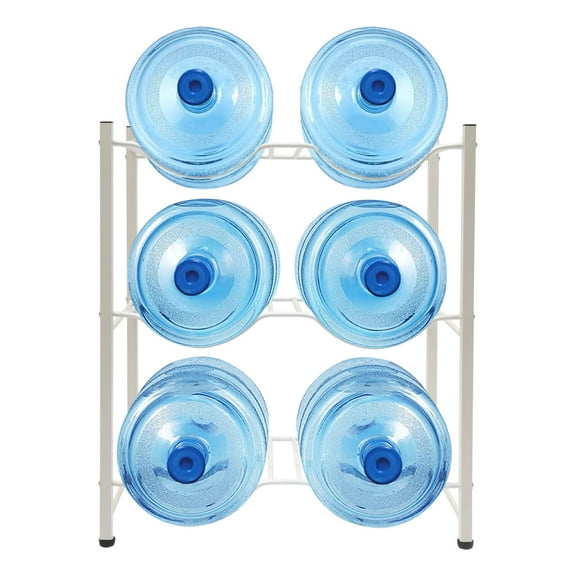 3 Tiers 5 Gallon Water Jug Holder Water Bottle Storage Rack Stand Save Space Black