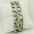 thumbnail image 2 of QQTDFG 15mmCurb Cuban Link Chain Heavy 316L Stainless Steel Silver Mens Necklace 7"-40"-24inch, 2 of 5