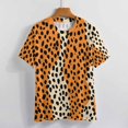 thumbnail image 3 of Leopard Print Pattern Women's Short Sleeve T-Shirt Crew Neck Casual Summer Trendy Loose Fit Tops, 3 of 6