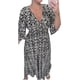 thumbnail image 3 of Vestido largo con cuello en V estampado informal Tallas grandes Moda Cuello floral Cintura Cintura alta Vestido largo, Cuello en V cruzado Manga 3/4, 3 of 5