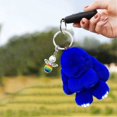 thumbnail image 4 of Llavero de Coche Nuevo Hecho a Mano Suave Conejo Pompom Encantos Conejo Llavero de Coche Colgante Eterna Flor Bola Linda Llavero, 4 of 5