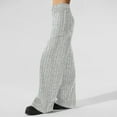thumbnail image 3 of hotojiny Women's Pants Ribbed Knit Lounge Pajama Pants Soft High Waist Loose Wide Leg Pants Fall Comfy Pj Bottoms, 3 of 6