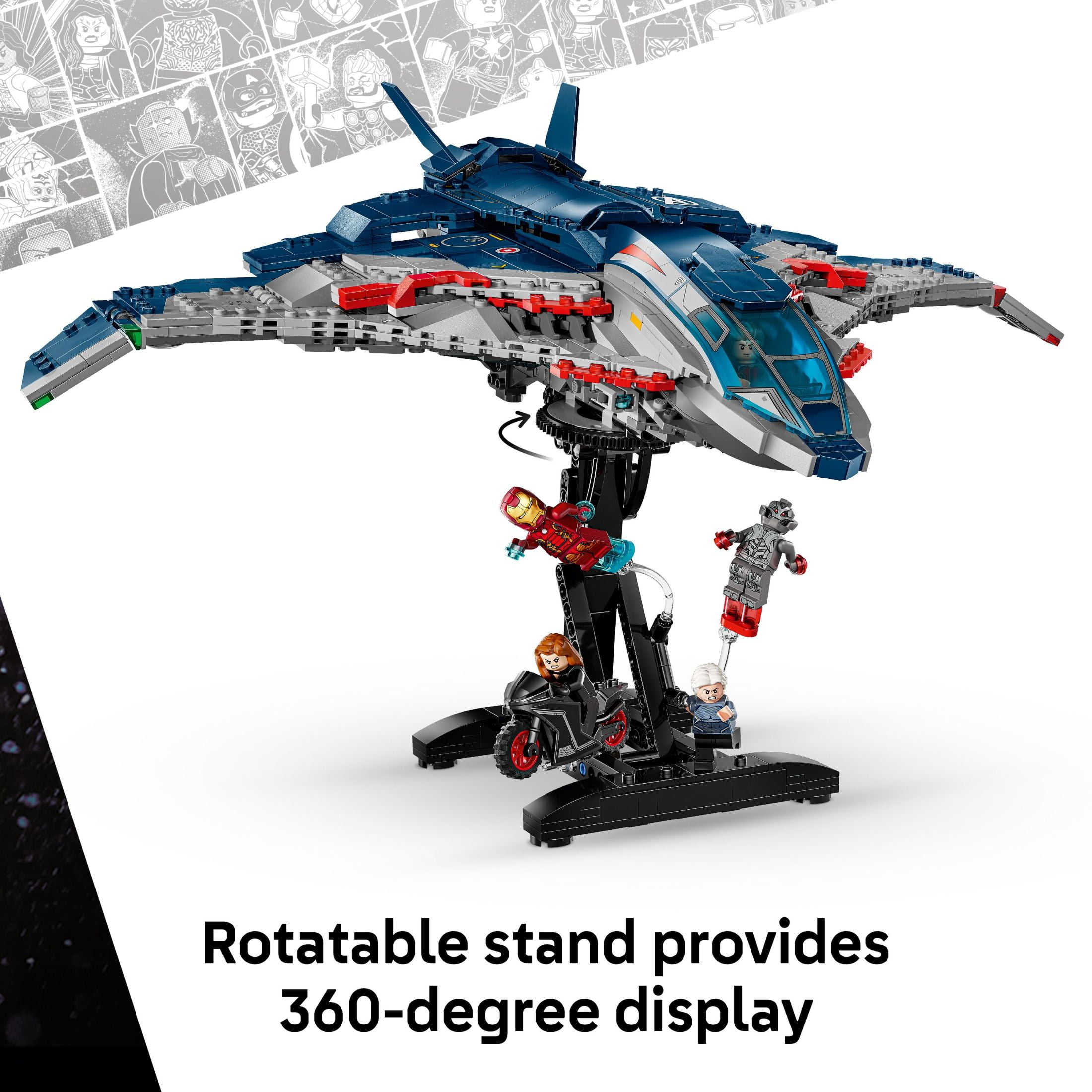 LEGO Marvel Avengers: Age of Ultron Quinjet - Kids Toy for Boys and Girls, Ages 12+ - Avengers Toy With 5 Marvel Action Figures - Collectible Decor & Playset - Gift Idea for Birthdays - 76325