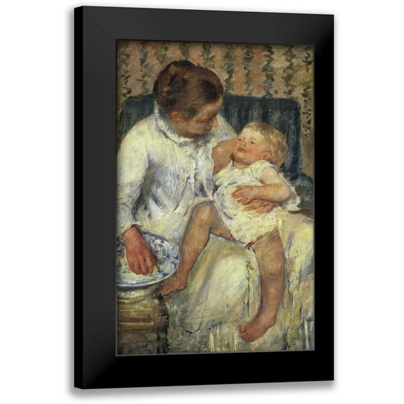 Cassatt, Mary 10x14 Black Modern Framed Museum Art Print Titled - The Childs Bath 1880