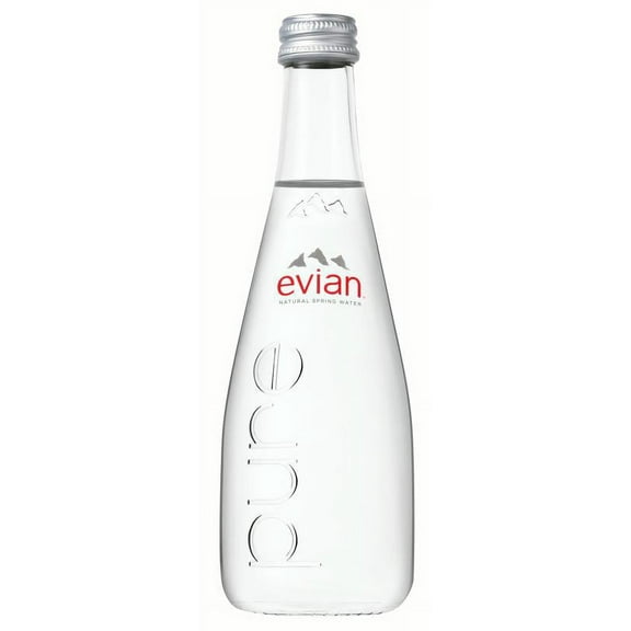 Evian Natural Spring Water, 11.1 Fl Oz, Glass, 20-Pack