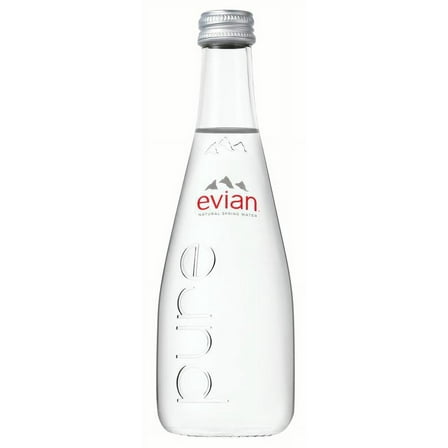 Evian Natural Spring Water, 11.1 Fl Oz, Glass, 20-Pack