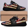 thumbnail image 3 of Black German Shepherd American Flag Patriot Shoes Women's Fashion Sneakers Tennis Running Shoes for Men Women Black Size 4.5, 3 of 7