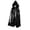 Black, variant on REDARER Kids Halloween Cosplay Hooded Cloak Shiny Metallic Cape with Front Tie Closure for Fancy Dress Party Outfit,75cm