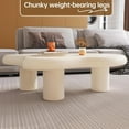 thumbnail image 6 of 41.02" Cloud Shape Coffee Table, Modern Round Edge White Coffee Table with 3 Sturdy Support Legs and 3.14" Thick Tabletop for Living Room, Bedroom, 6 of 9