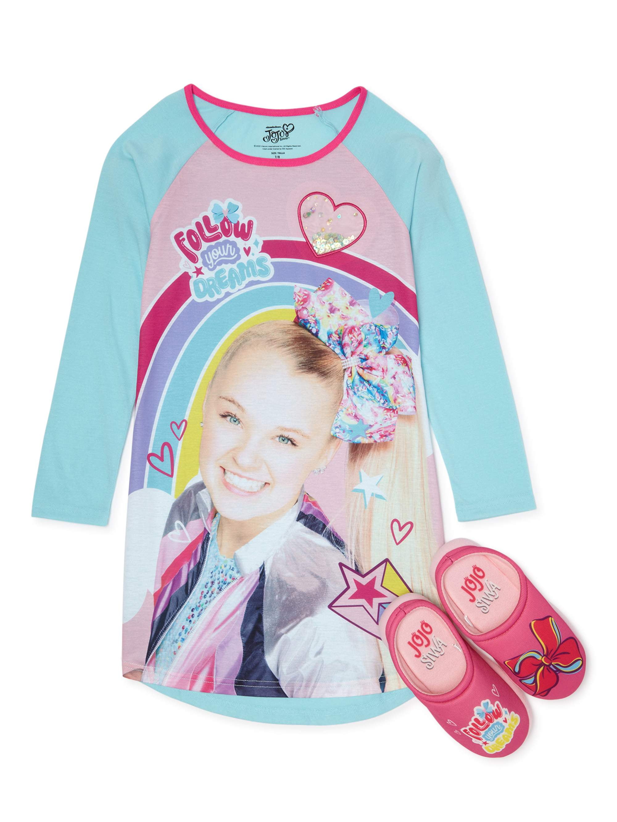 Jojo Siwa Girls Pajama Nightgown Sizes 4-12 - Walmart.com