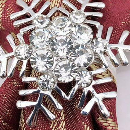 

Sanwood 6Pcs Napkin Rings Snowflake Shape Multi-purpose Alloy Snowflake Napkin Rings Set for Gift