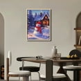 thumbnail image 4 of Nawypu  Christmas Canvas Prints Wall Art, Light Up Snowy Scene Wall Hanging Picture for Holiday Decor, Battery Operated Painting Snow House Snowman, 4 of 4