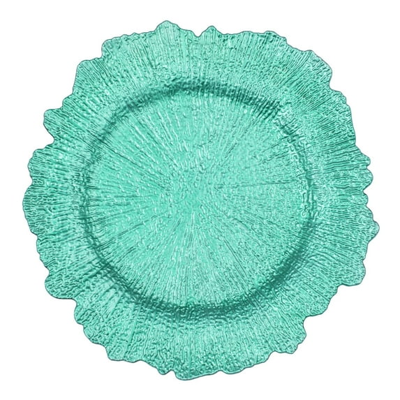 10 Pcs, Reef Acrylic Plastic Charger Plate - Turquoise For Dinner Parties, Weddings, Anniversaries, Birthday Parties, Housewarming