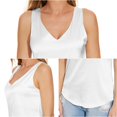 thumbnail image 7 of NeedBo Women's Silk Satin Tank Tops V Neck Camisole Sleeveless Casual Blouses Basic Tank Shirt, White M, 7 of 7