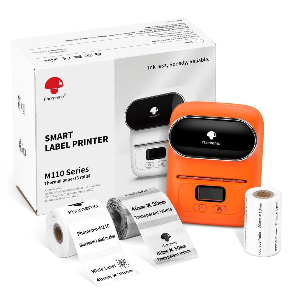 Phomemo Label Maker Machine- M110 Upgraded Bluetooth Label Printer