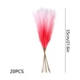 thumbnail image 3 of 20 Pack - Artificial Pampas Grass Faux Dried Flowers Boho Bouquet for Home Decor - Wedding Centerpiece Floral Arrangement Natural Reeds, Red, Ccwuwei, 3 of 6