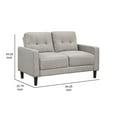 thumbnail image 5 of Bow 54 Inch Loveseat- Grid Tufted Back- Track Arms- Self Welt Trim- Beige, 5 of 6