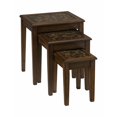 thumbnail image 2 of 3-Piece Nesting Chairside Table with Mosaic Tile Inlay, Baroque Brown, 2 of 2