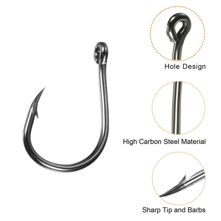 Fish Hooks 100 Pieces of High Carbon Steel with Hole Fishing Hook