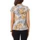 thumbnail image 3 of Blusas de trabajo Satin Inspire Chic para mujeres, blusa casual de negocios con mangas de capucha, floral, vintage, talla XL, gris y albaricoque, 3 of 6