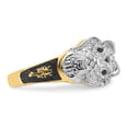 thumbnail image 7 of 14k Two-tone Men's Polished and Textured with Black Enamel and AA Quality Diamond Masonic Ring Y4049AA, 7 of 7