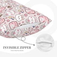 thumbnail image 3 of Lsque Cute Rabbit Pattern Pillow Case – Soft & Cozy Throw Pillow Cover, Hypoallergenic Cushion Case for Sleeping Women with Envelope Closure-20"x30", 3 of 6