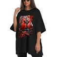 thumbnail image 4 of Plus Size Shirt for Women Oversized Black Tops for Women Short Sleeves Shirt for Women Cardinal 3 T Shirt Crewneck Shirt for Women M, 4 of 5