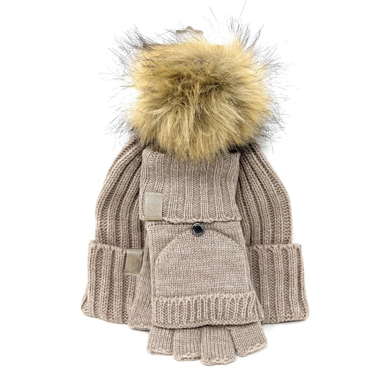 Calvin Klein Pom pom hat and flip-top gloves Calvin Klein Hat and Flip Top Gloves Women main image 3