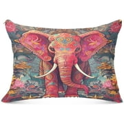 SKYSONIC Indian Tribal Elephants Zippered Velvet Pillowcases,Super Soft and Cozy Luxury Plush Pillow Case Bed Pillow Pillowcases,Standard Size 20x26 in