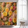 thumbnail image 5 of Floral Shower Curtain Watercolour Flowes Shower Curtains for Bathroom Vintage Hibiscus Bellis Perennis Lily Colourful Planta Flowers Decor Set with 12 Hooks 72x72 inches (A), 5 of 6