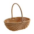 thumbnail image 2 of Cesta de almacenamiento tejida a mano, multifuncional, ligera, para frutas, pan, playa, exterior, interior, organizador portátil, cesta de picnic, 2 of 8