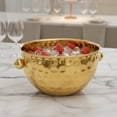 JWQFBC Hammered Stainless Steel Bowl Rust Resistant Hammered Metal Bowl ...