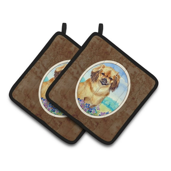 Carolines Treasures 7078PTHD Tibetan Spaniel Pair of Pot Holders , 7.5HX7.5W, multicolor
