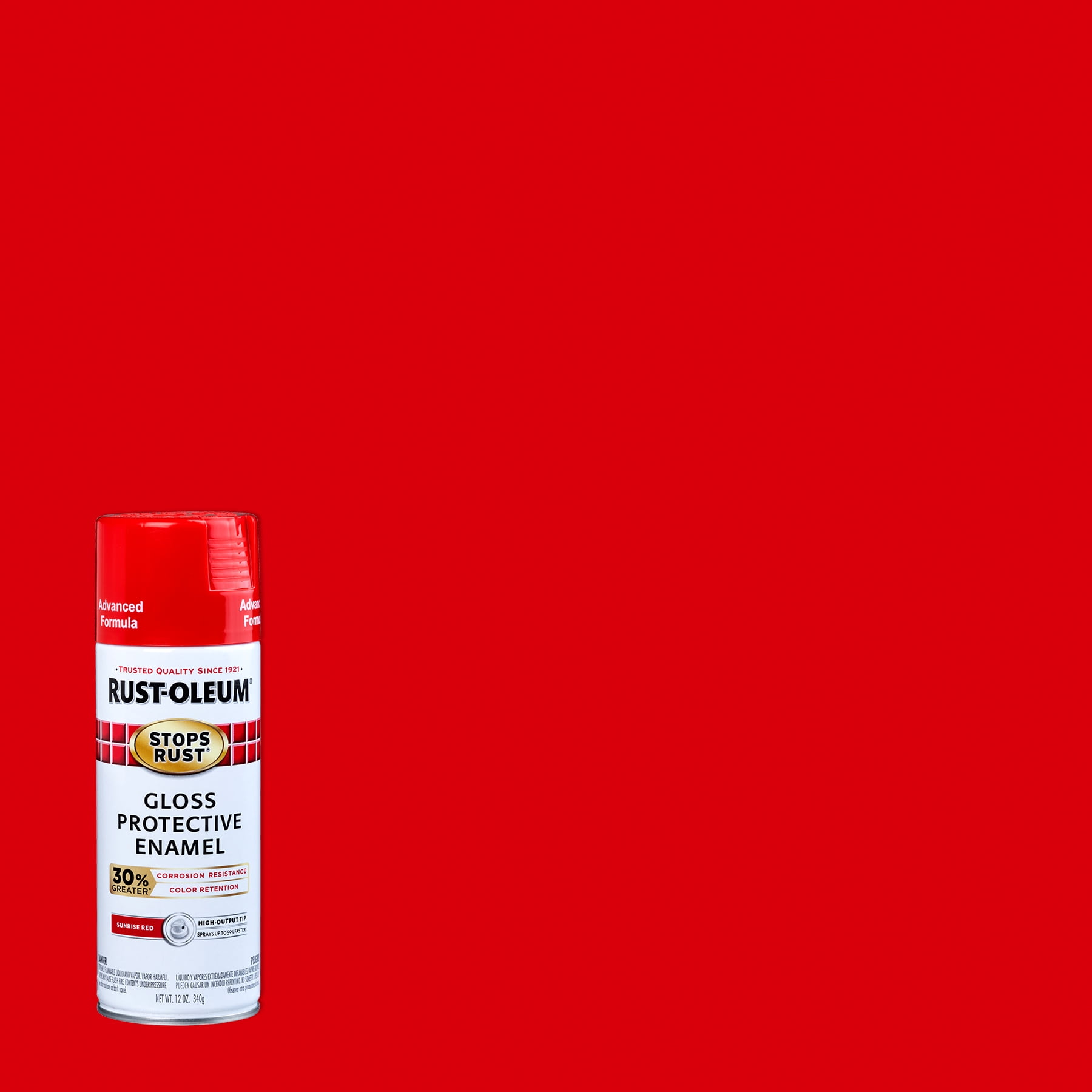 Rust-Oleum Stops Rust Advanced Gloss Sunrise Red Protective Enamel Spray Paint, 12 oz