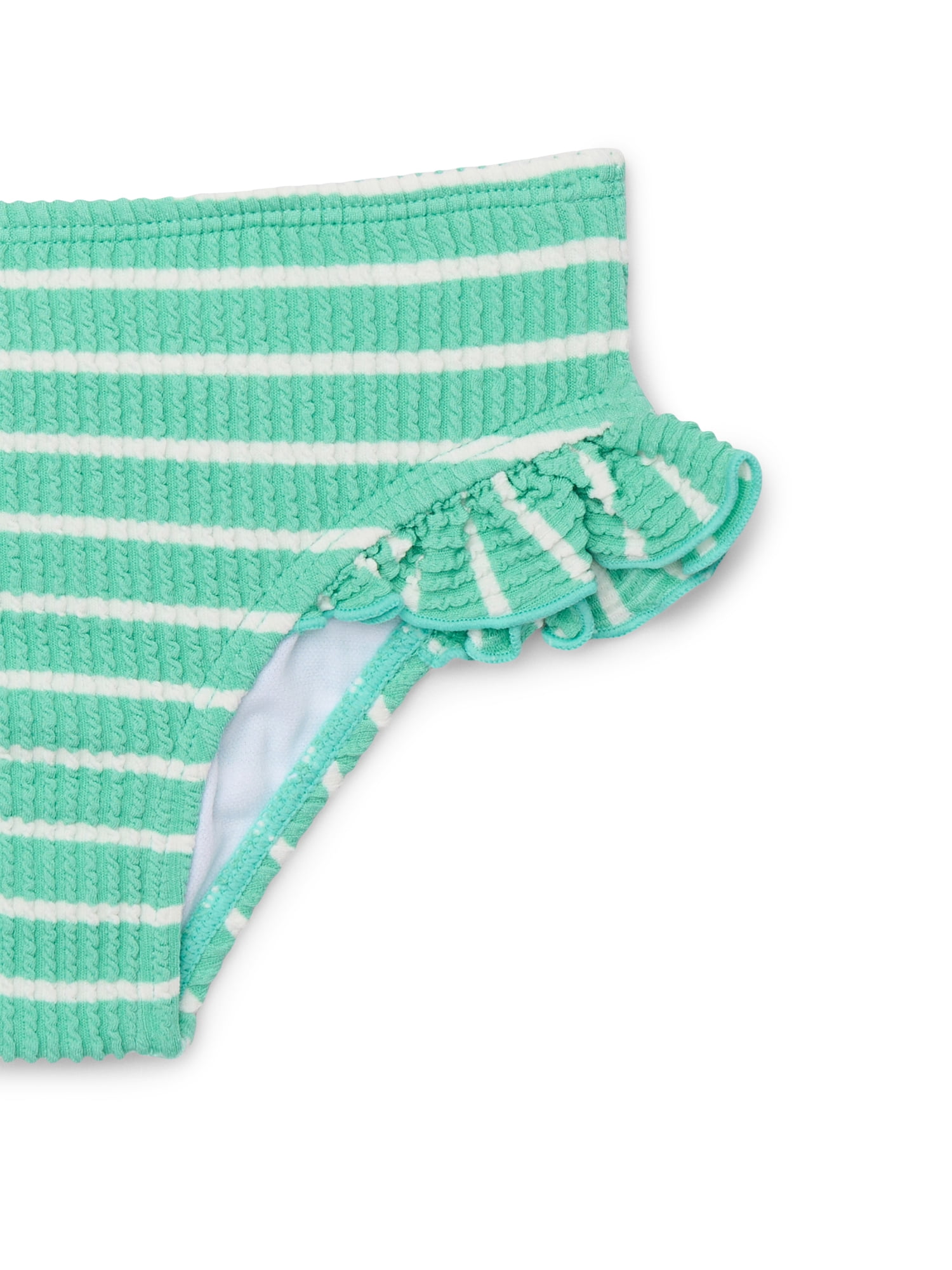 Wonder Nation Baby and Toddler Girls Ruffle Bikini Top and Bottoms Swim Set, 2-Piece, Sizes 12M-5T