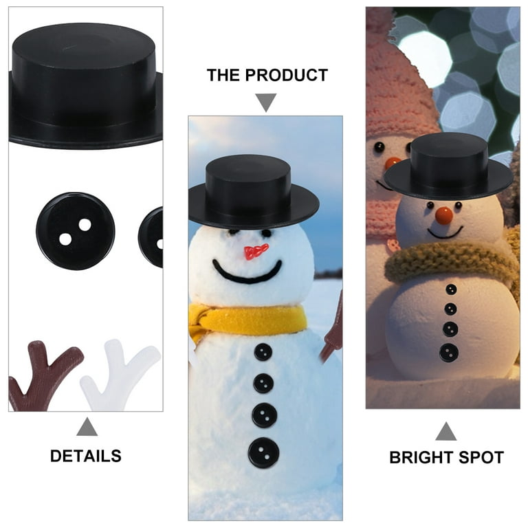 Handmade Accessories Snowman Craft Supplies Mini Black Top Hats Kids Arts  Crafts Kit Child 604 Pcs 