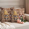 thumbnail image 2 of Farmhouse Coffee Time Outdoor Waterproof Pillow Covers, Vintage Gnomes Desserts Brown Wood Decorative Square Throw Pillowcase Sofa Cushion Sham for Patio/Couch/Chair, 20"x20" 2 Pack, 2 of 8