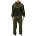 thumbnail image 1 of FOCUSNORM Men Sportswear, Camouflage Hooded Zip-Up Coat + Solid Color Slacks, 1 of 9