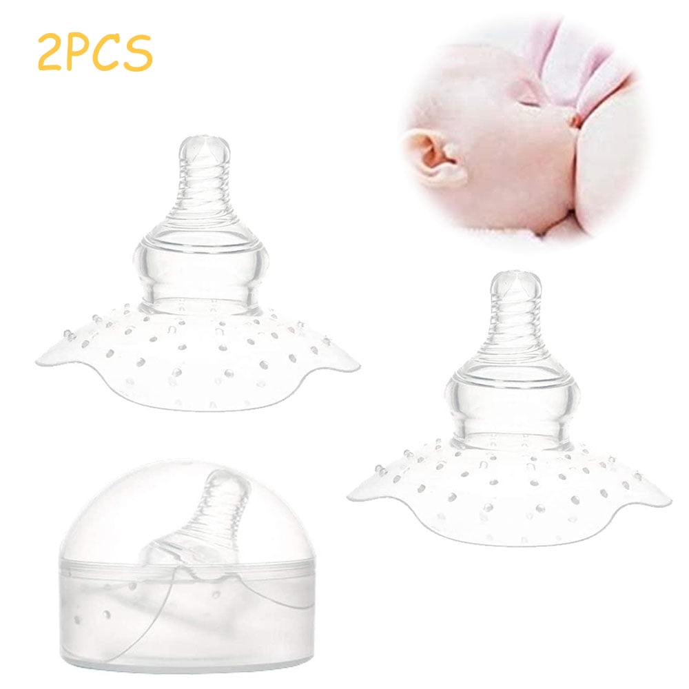 2pcs Liquid Silicone Reusable Breastfeeding Nipple Cover Shields, With  10pcs Disposable Non-woven Nipple Covers