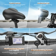 Vivi Electric Bike 16 x 3.0 Fat Tire Electric Bike 48V 350W Adult Folding Electric Cruiser Bike Step-Through Electric Bike 19.8MPH Commuter Electric Bike, UL2849 Certified