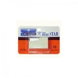 GEM Blue Star Single Edge Razor Blades - 10 Pack, High Quality Steel, For Shaving & Utility Use