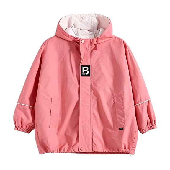 Girls Windbreaker Jacket Lightweight Wind and Water Resistant Insulated Outerwear Girls Thin Fleece Jacket with Elastic Cuff