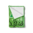 thumbnail image 2 of St. Patrick's Day Soft Flannel Fleece Throw Blanket, March 17th Celebration Large Shamrock Clover Leaf Flags Art, Cozy Plush for Indoor and Outdoor Use, 70" x 90", Olive and Fern Green, by Ambesonne, 2 of 5
