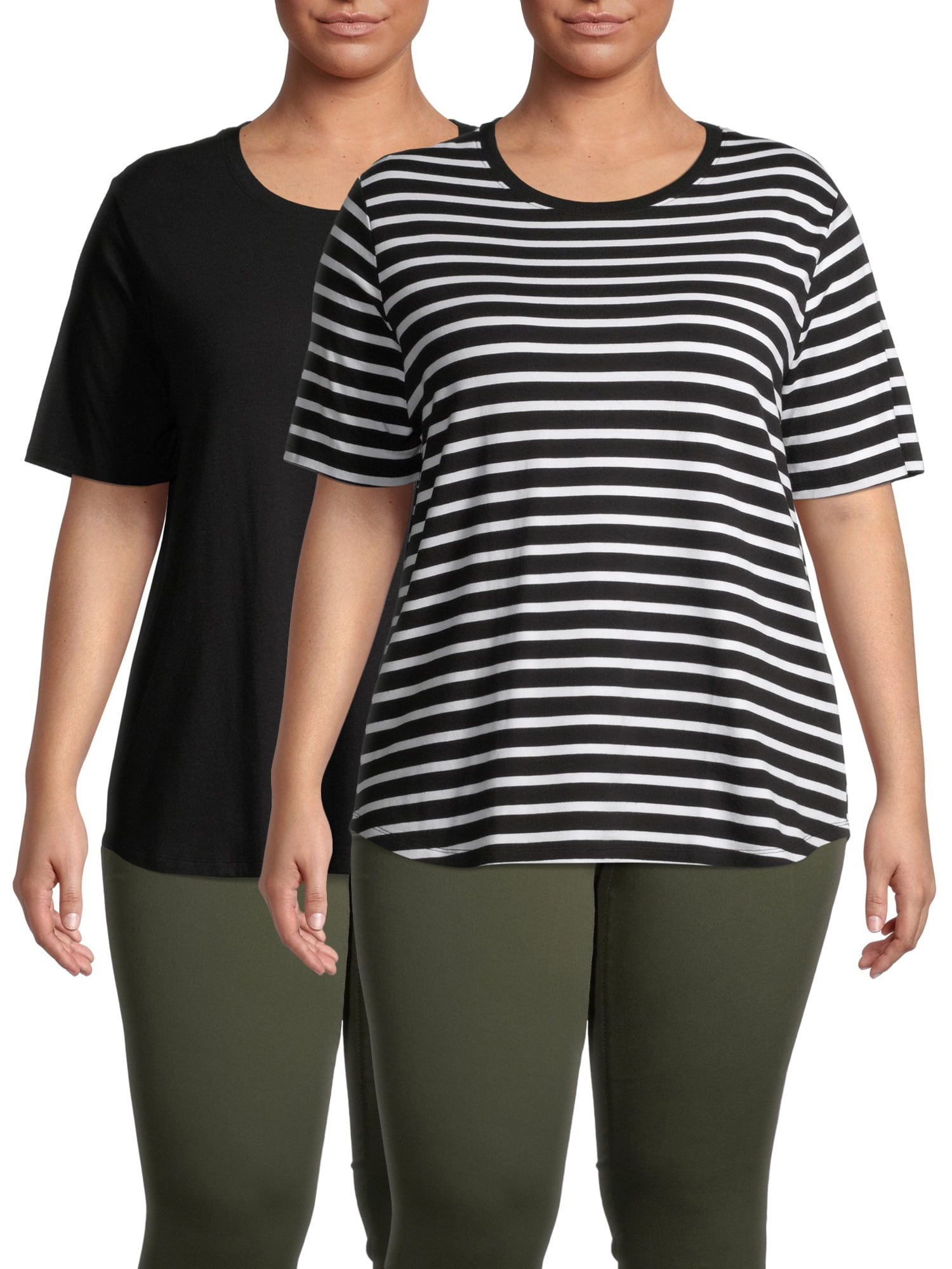 Terra & Sky Women's Plus Size Everyday Essential Crewneck TShirt with