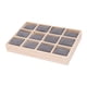 thumbnail image 3 of Caja de joyería con 12 compartimentos para relojes y adornos de madera para hombres y mujeres. Almohada gris, 3 of 9