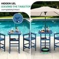 thumbnail image 3 of SERWALL Tall Adirondack Chairs and Table 5 Pieces Set, Adirondack Bar Height Chairs Set of 4 and Bar Table, Outdoor Barstools Set for Balcony, Poolside, Backyard, Blue, 3 of 9
