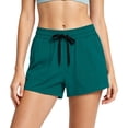 thumbnail image 2 of Cagogo Women's High Waisted Drawstring Shorts with Pockets Quick Dry Casual Loose Sport Shorts Summer Beach Work Lounge Athletic Shorts, Green XL, 2 of 6