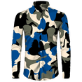 thumbnail image 3 of Camisa de primavera y otoño más nueva para hombre, camiseta de manga larga con estampado 3D de camuflaje, camisa informal con cuello vuelto y botones, camiseta para hombre y mujer, 3 of 5