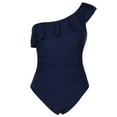 thumbnail image 3 of Hilor Womens One Piece Swimsuits One Shoulder Swimwear Asymmetric Ruffle Monokinis Bathing Suits, 3 of 7
